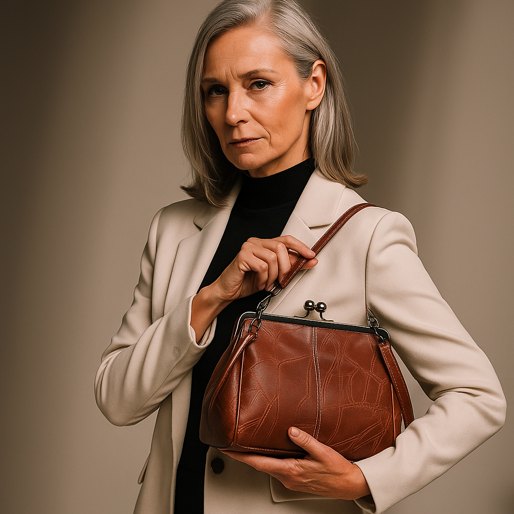 Vintage handbag with clasp closure